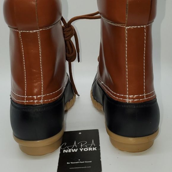 Unisex Winter Duck Boot, Youth Outdoor Lace Up Two Tone Winter Waterproof Rain - Picture 6 of 8